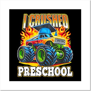 Graduation Preschool Monster Truck Boys I Crushed Pre K Grad Posters and Art